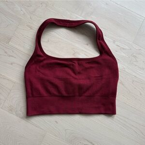 Fabletics Piper Seamless Halter Top/sports bra - BURGUNDY